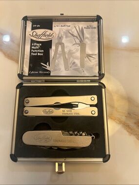 Sheffield Stainless Steel Pocket Multi-Tool Set - Silver